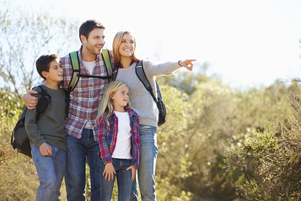 Family hiking